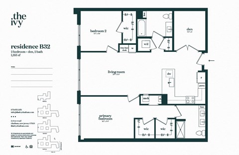 B32-AP-B20 Floor Plan at The Ivy, Chatham New Jersey